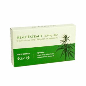 Hemp Extract Suppositories 10 Pack, 500mg CBD (50mg/ea) Unflavored
