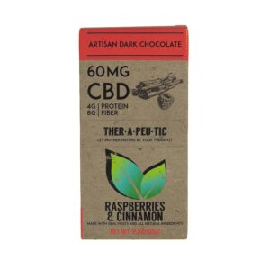 Therapeutic CBD Chocolate – Raspberry Cinnamon (Dark Chocolate) 2.5oz, 60mg CBD